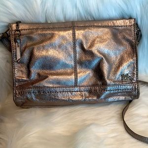 The Sak soft leather gold shoulder bag with removable strap